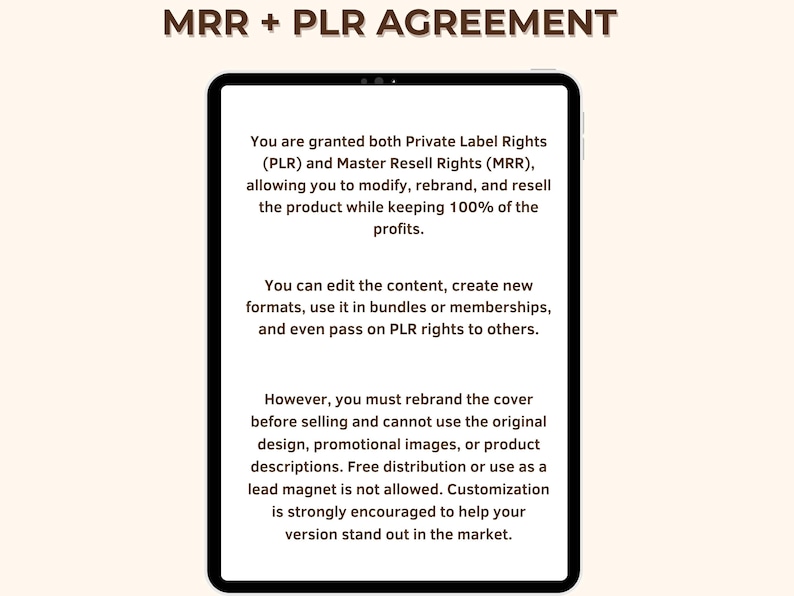 MRR & PLR Agreement