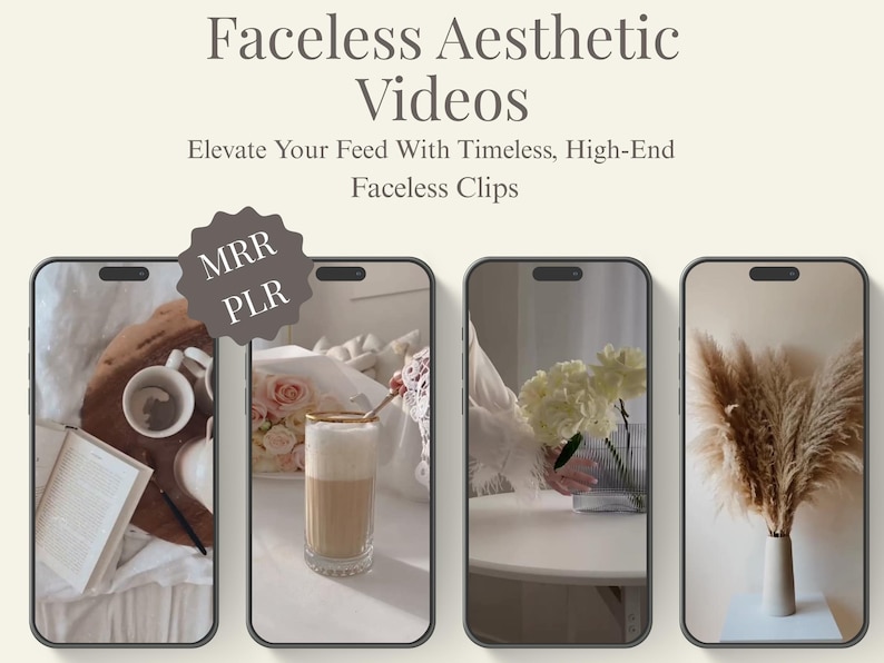 Aesthetic faceless reels bundle featuring short-form videos for Instagram, TikTok, and digital marketing