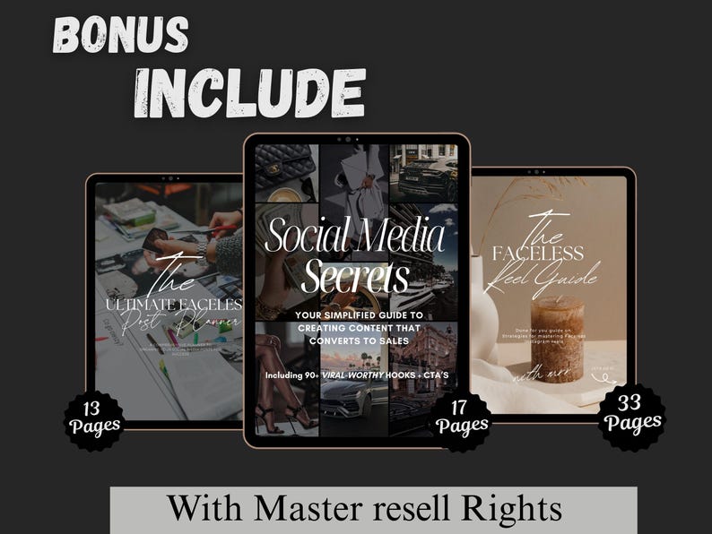 Bonus Included With 3 PLR Ebooks