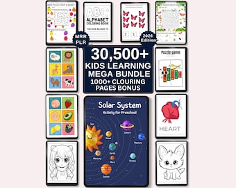 Más de 30 500 imprimibles educativos para niños / Edición 2026 / Hojas de trabajo para el aula DFY / PLR MRR