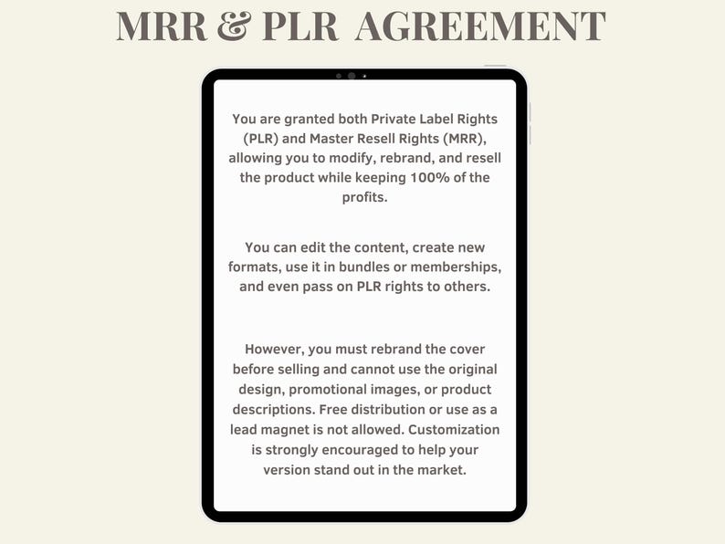 MRR & PLR Agreement