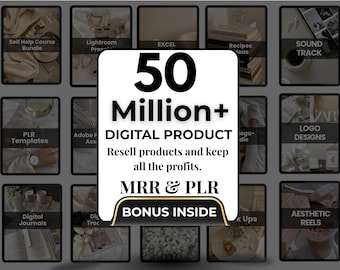 50 Million+ Ultimate PLR MRR Bundle Ideal for Passive Income, Plr Mrr Digital Products, Master Resell Rights, All our PLR Digital Products