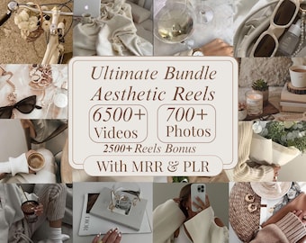 6500+ Faceless Reels Bundle | Viral Aesthetic Videos for Instagram & TikTok | Canva Editable | PLR MRR | Passive Income