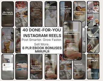 40 Done For You Instagram Reels | Faceless Content | Canva Templates | PLR MRR | TikTok Videos | Digital Download