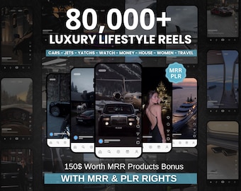 80,000+ Viral Luxury Rich Lifestyle Videos Reels, Cars, Yacht, Plane, Millionaire, TikTok, Instagram, YouTube, Digital Marketing, MRR, PLR