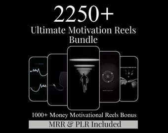 2250+ Motivational Reels Bundle | Viral TikTok & Instagram Videos | Business and Luxury Animation Pack | PLR MRR Included