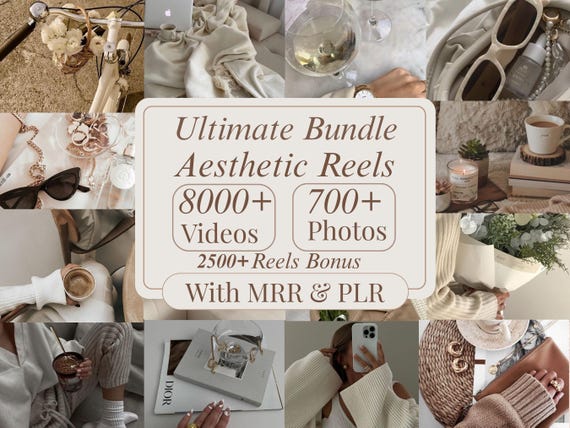 8000+ Faceless Reels Bundle | Aesthetic Videos for Digital Marketing | PLR MRR | Viral Content | Canva Editable | Passive Income |