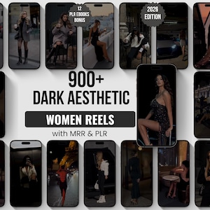Mais de 900 vídeos de mulheres com estética dark | Vídeos sem rosto | Marketing digital | Instagram TikTok | PLR MRR
