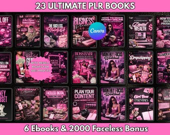 23 PLR Boss Babe eBook Bundle | Girl Boss Digital eBooks | Editable Canva Templates | Printable Workbooks | PLR MRR Products