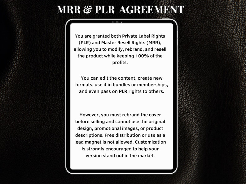 MRR & PLR agreement
