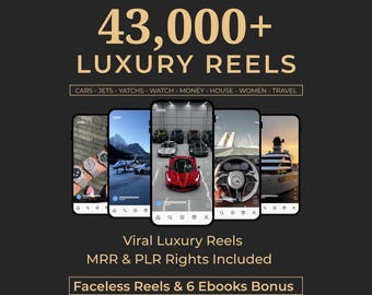 43,000+ Viral Luxury Rich Lifestyle Videos Reels, Cars, Yacht, Plane, Millionaire, TikTok, Instagram, YouTube, Digital Marketing, MRR, PLR