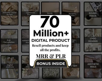 70 Million+ Ultimate PLR MRR Bundle Ideal for Passive Income |Plr Mrr Digital Products |Master Resell Rights |All our PLR Digital Products