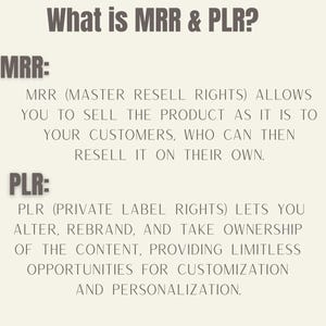 What is MRR & PLR