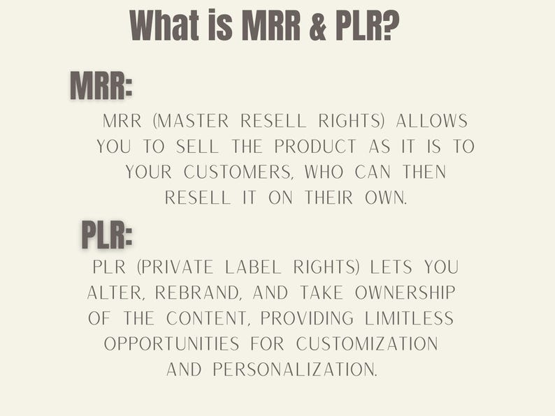 What is MRR & PLR