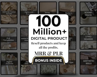 100 Million+ Ultimate PLR MRR Bundle Ideal for Passive Income, Plr Mrr Digital Products, Master Resell Rights, All our PLR Digital Products