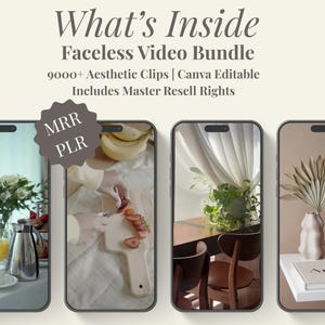 faceless reels videos for viral content creation, passive income ideas, PLR MRR, Canva editable