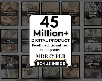 45 Million+ Ultimate PLR MRR Bundle Ideal for Passive Income|Plr Mrr Digital Products|Master Resell Rights|All our PLR Digital Products