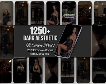 1250+ Dark Aesthetic Women Reels | Faceless Content Bundle | PLR & MRR Included | Canva Editable | Digital Download
