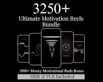 3250+ Motivational Reels Bundle | Viral TikTok, Instagram Video Pack | Business, Luxury & Inspiration Animation Reels | PLR/MRR Rights