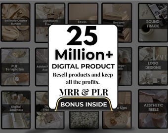 Paquete de 25 millones de productos digitales (2026) / Derechos de reventa PLR y MRR / Ingresos pasivos listos para usar