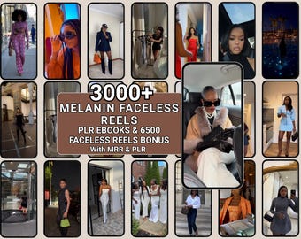 3000+ Melanin Luxury Faceless Reels Bundle | Black Women Aesthetic Content Bank | Rich Girl Lifestyle Instagram Reels | MRR Digital Content