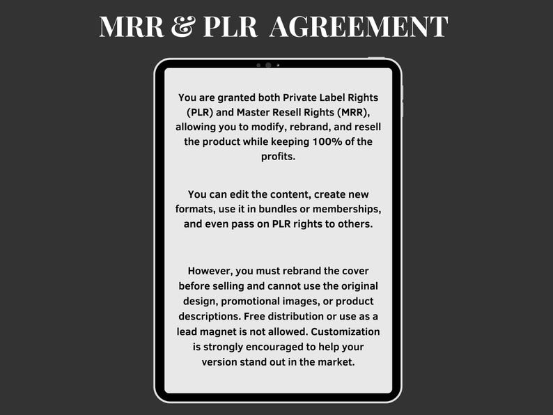 MRR & PLR Agreement