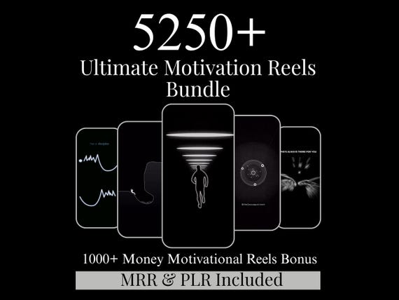 5250+ Motivational Reels Bundle | Viral TikTok, Instagram Video Pack | Business, Luxury & Inspiration Animation Reels | PLR/MRR Rights