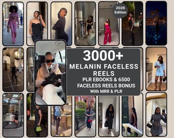 3000+ Melanin Luxury Faceless Reels | Instagram TikTok Videos | Digital Marketing | PLR MRR | Digital Download