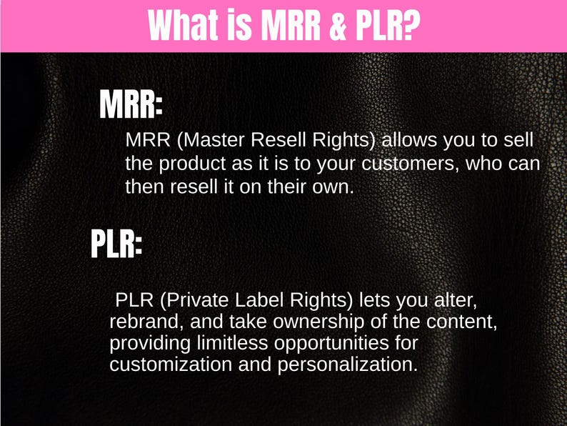 What is MRR & PLR