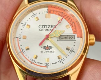 Stock Clearance Original Vintage CITIZEN 21 JEWELS Automatic Day