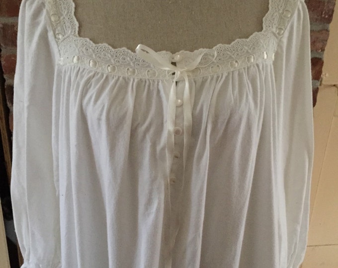 Vintage Victoria Secret Country Collection White Flannel Etsy