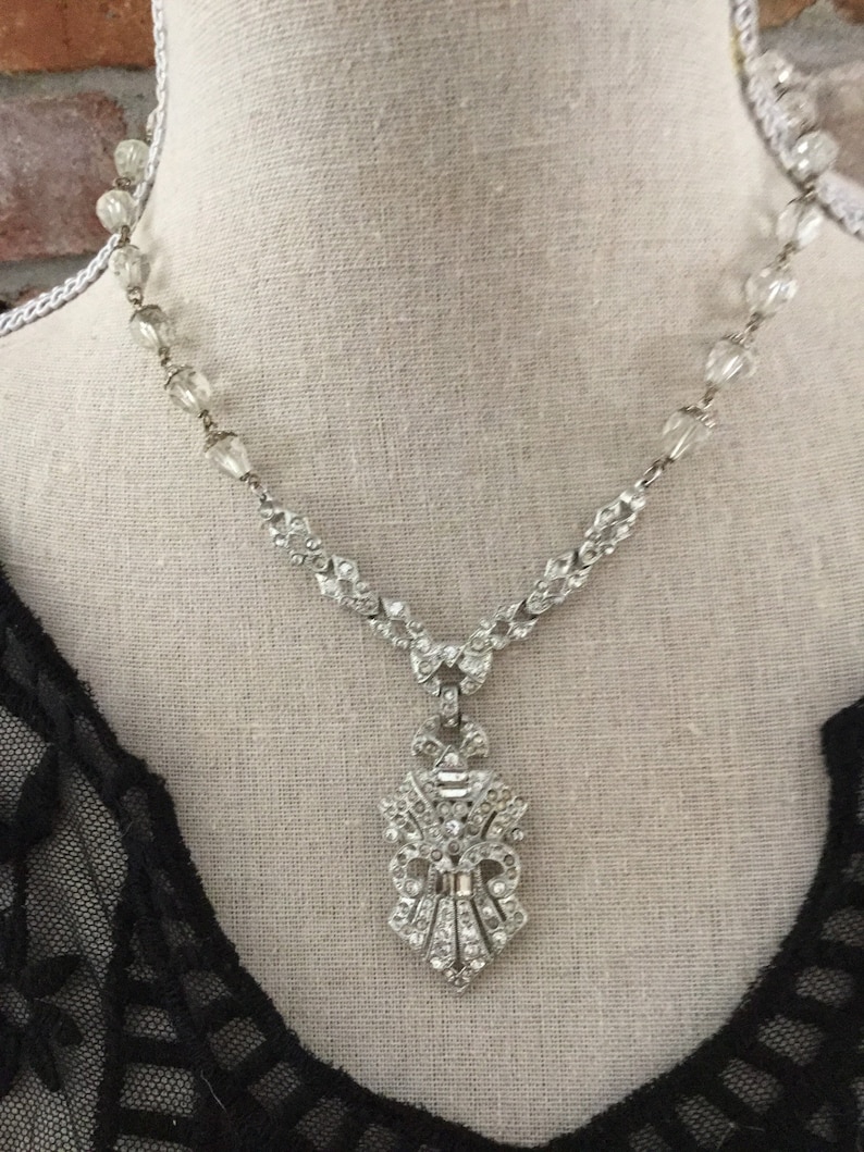 Exquisite Antique 1920 Art Deco Assemblage Necklace French - Etsy