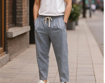 Men's Cotton Linen Pants: Relaxed Fit Summer Trousers