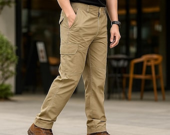 Pantalon d'extérieur cargo pour hommes | Pantalon tactique multi-poches | Pantalon de travail de randonnée respirant | Pantalon de jogging technique
