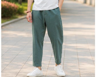 Men's Cotton Linen Pants: Relaxed Fit Summer Trousers