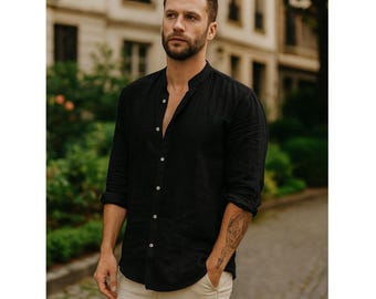 Men's Lightweight Cotton Long Sleeve Shirt - Beach & Travel