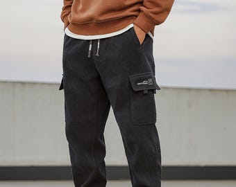 Casual Men’s Cargo Jogger Pants - Relaxed Fit Trousers - Comfortable Streetwear Joggers for Everyday Outfits