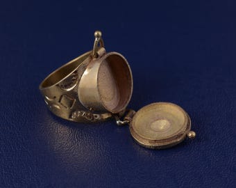 Bague empoisonnée en laiton faite main, boîte à pilules secrète, cadeau pour lui