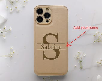 Funda personalizada con inicial y nombre para iPhone 7, 8, SE, X, XS, XR, 11, 12, 13, 14, 15, 16, 17 Pro Max Plus.