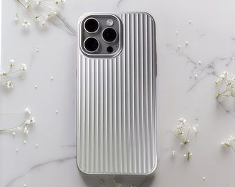Funda de lujo a rayas mate para iPhone 17 Pro Max, 16 Pro, 15 Pro, 14 Pro, 13 Pro, funda rígida fina a prueba de golpes y Air