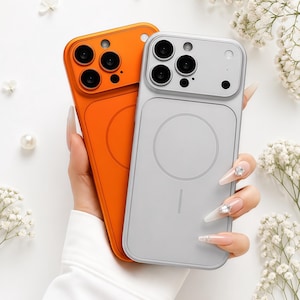 Capa MagSafe para iPhone 17, 16, 15, 14, 13, 12, 11 Pro Max Plus e Air com acabamento fosco em vidro e carregamento sem fio magnético.