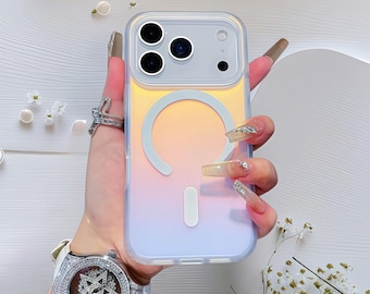 Funda MagSafe mate con cambio de color para iPhone 17 – Degradado «Cielo al atardecer», funda protectora suave, elegante borde para 17 Pro/Pro Max/17 Air TPU