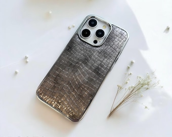 iPhone Case Luxury Crocodile Glossy Shockproof Cover for iPhone 11 12 13 14 15 16 17 Pro Max