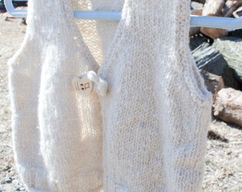 Special: Handknit Handspun 100% Pure Cashmere Baby Vest, Luxury Heirloom Quality