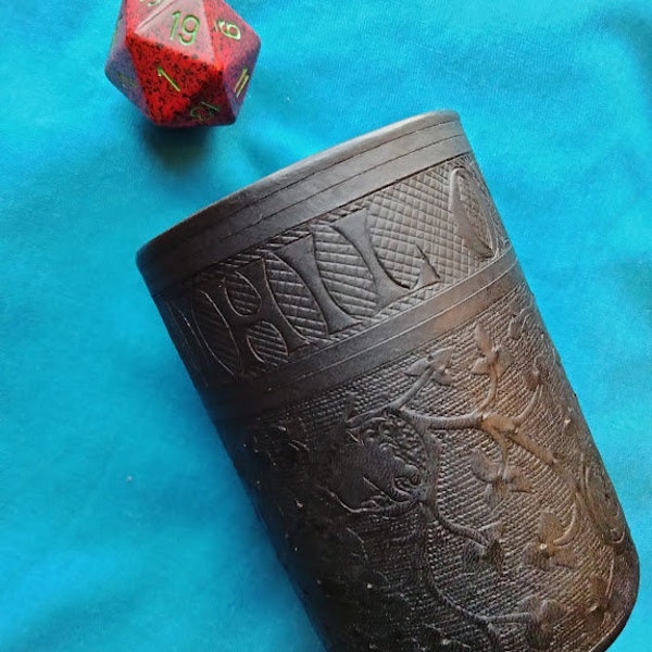 Fantastic Medieval Black Leather Dice Cup