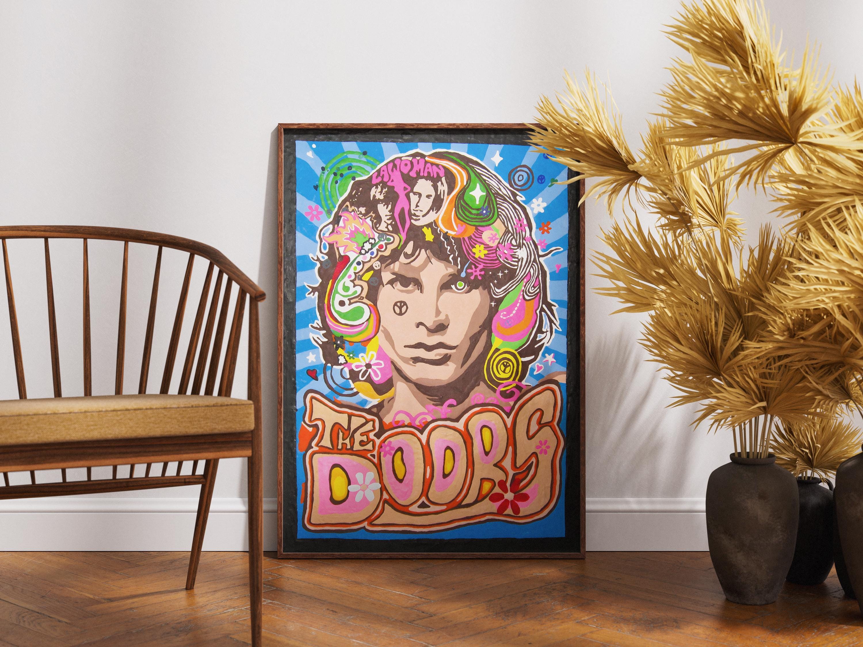 The Doors Psychedelic Poster, Jim Morrison Pop Art Print, 1960s