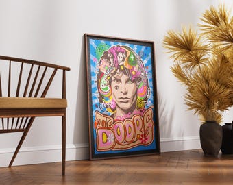 The Doors Psychedelic Poster, Jim Morrison Pop Art Print, 1960s