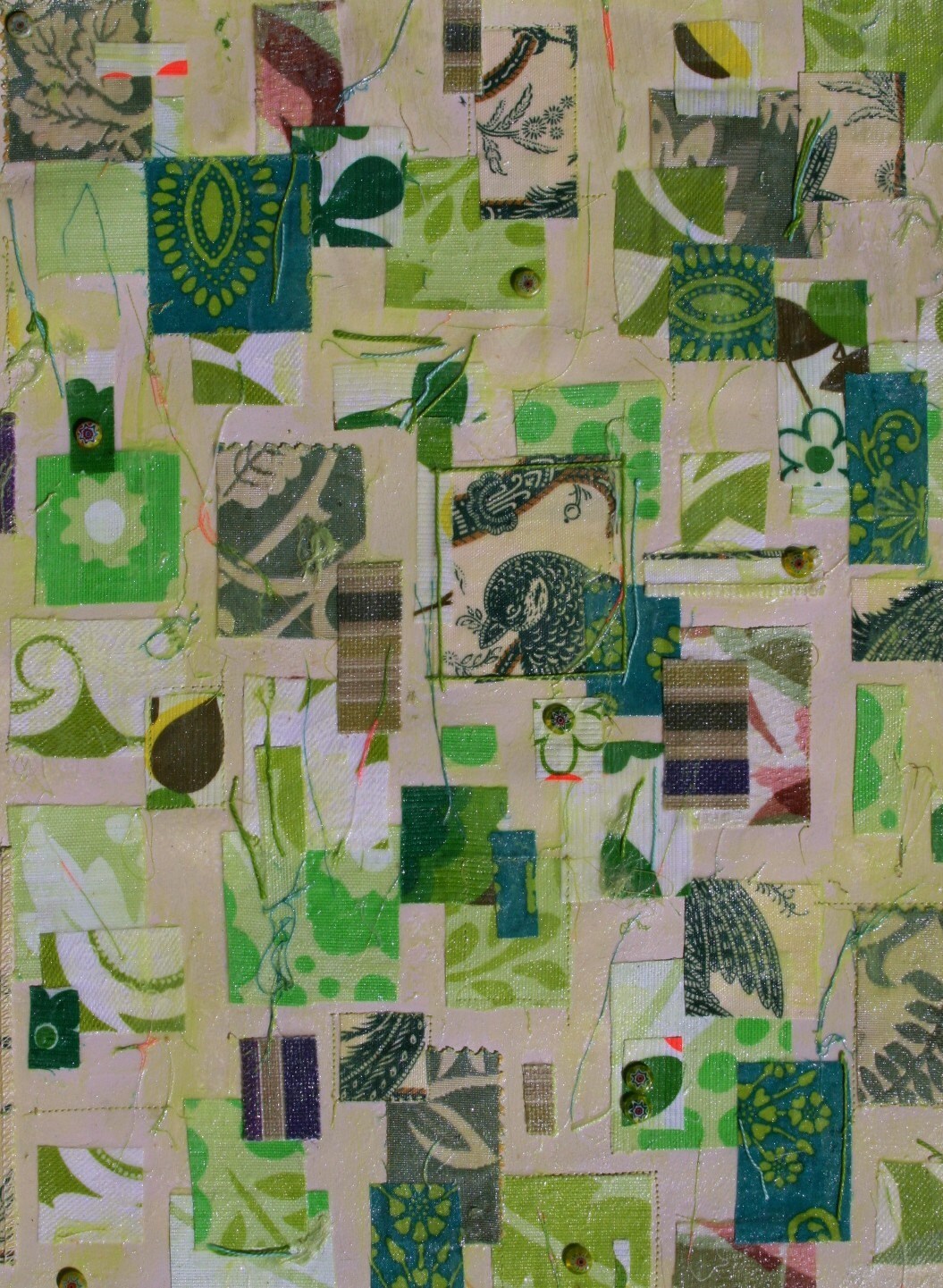 Quilt Fabric/Paint Collage Etsy