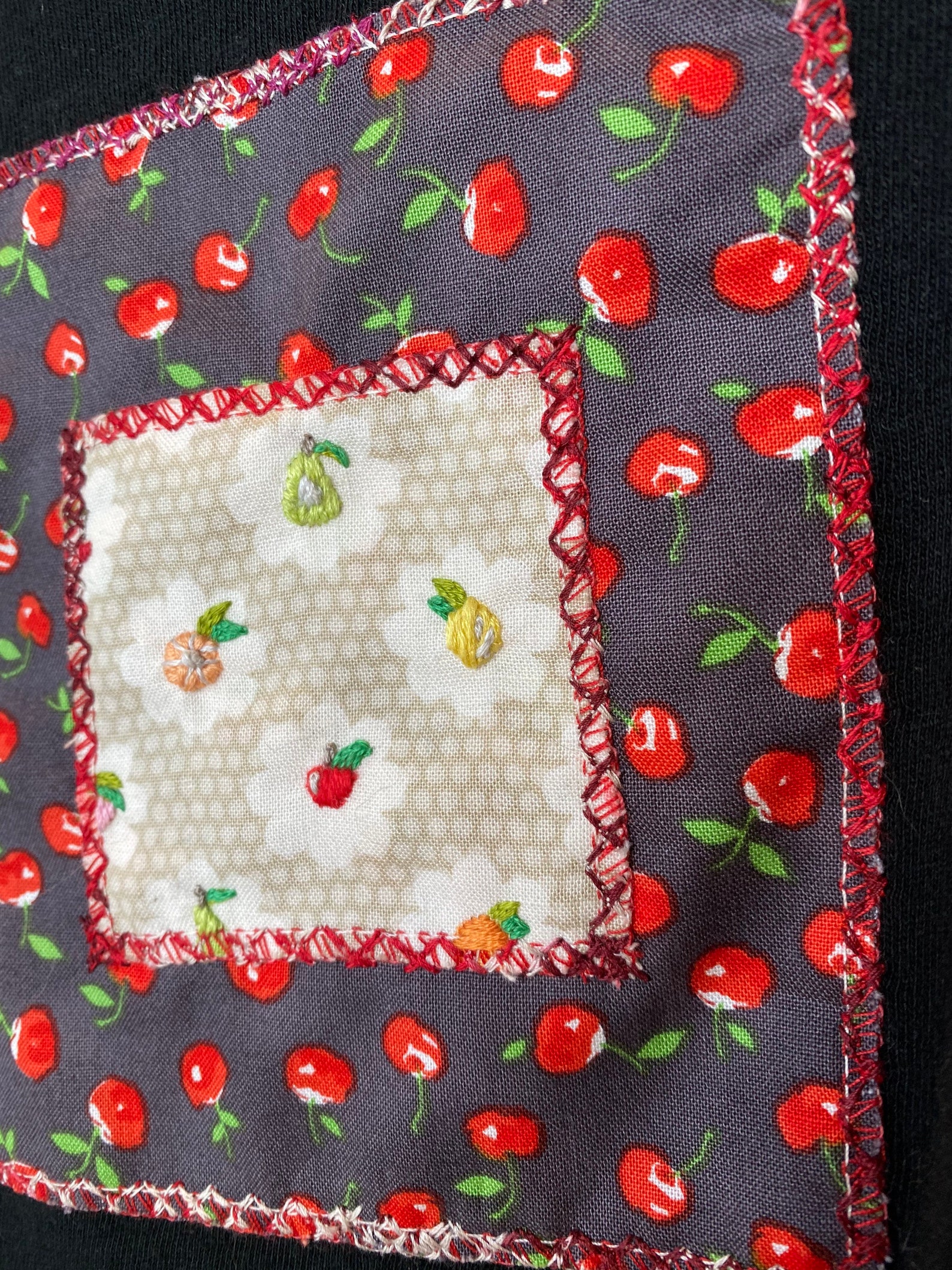 Fruit Basket Embroidered Patchwork Etsy UK