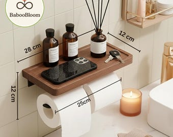 Wooden Toilet Paper Holder, Solid Wood Roll Paper Storage Rack, Creative Bathroom Tissue Holder, Housewarming Gift Idea, Bathroom Decor